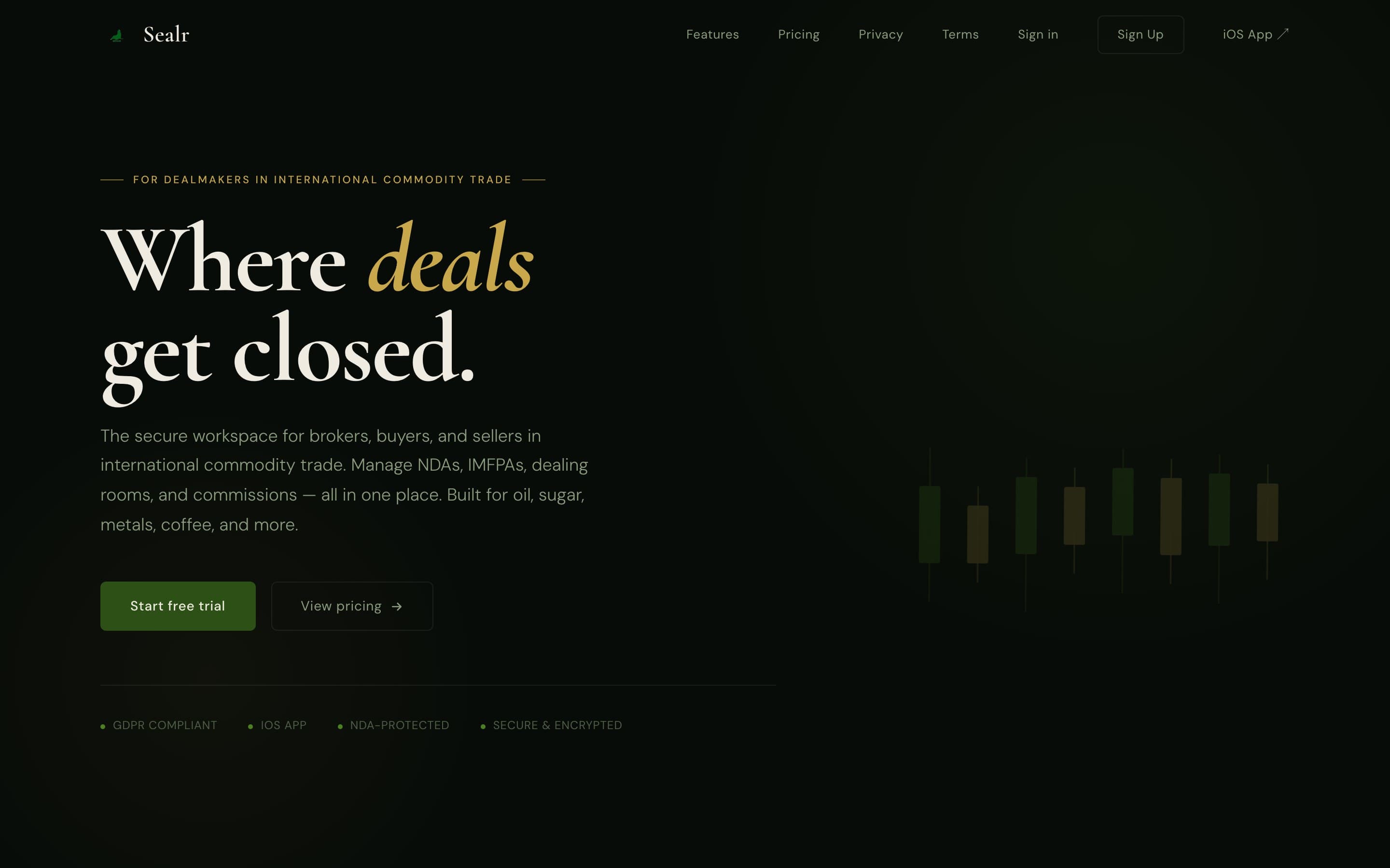 Sealr — waar deals worden gesloten. De veilige werkruimte voor commodity-brokers