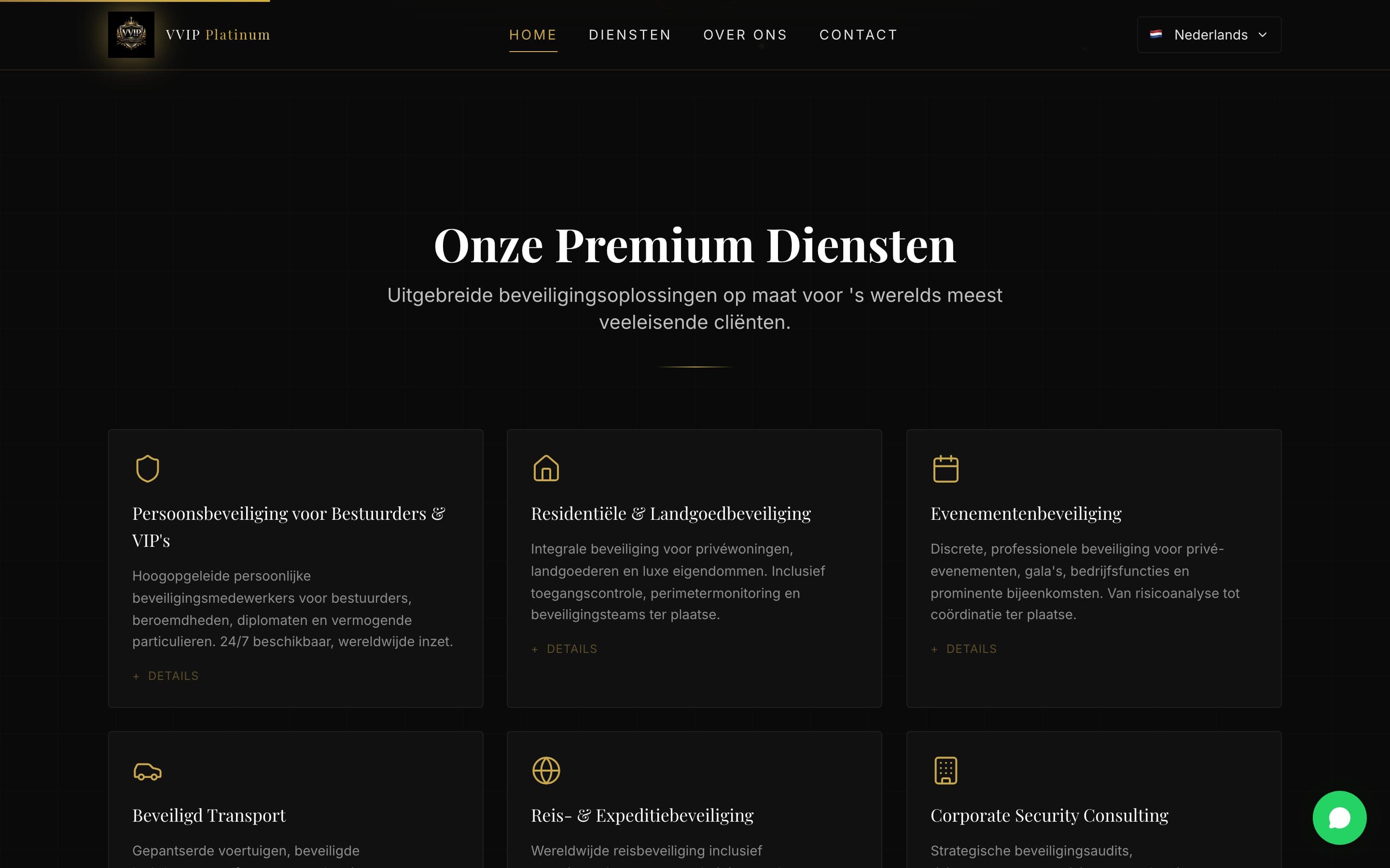 VVIP Platinum — premium diensten overzicht